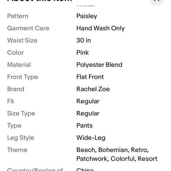 Rachel Zoe wide bottom pants NWOT - Picture 8 of 9